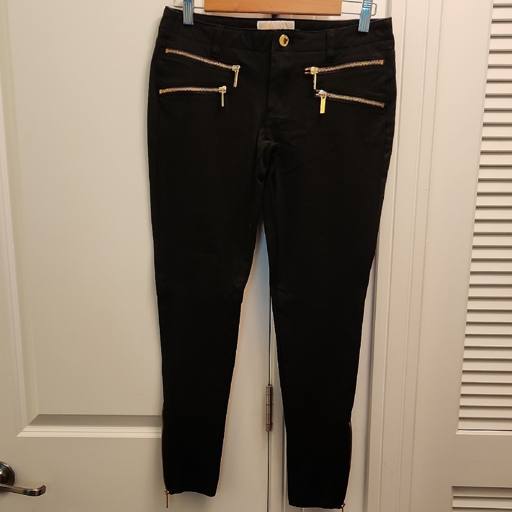 Black Women's Jeans with Gold Accents